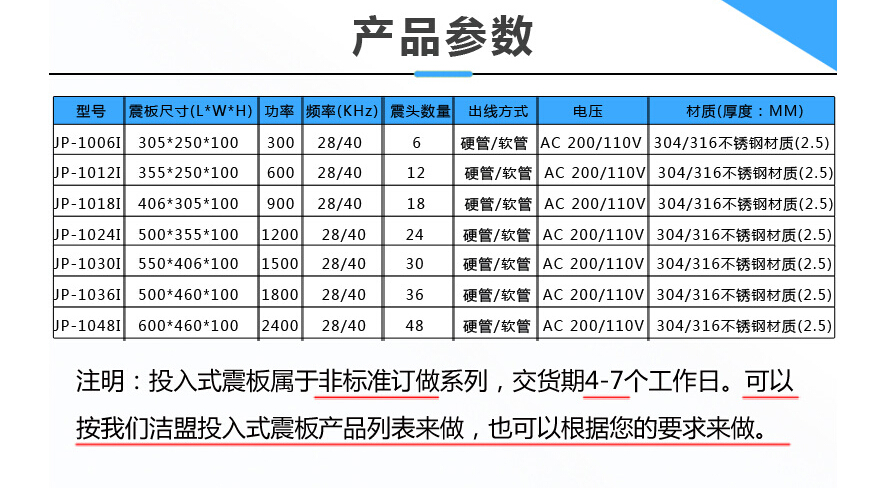超声波振板系列参数 超声波振板系列参数